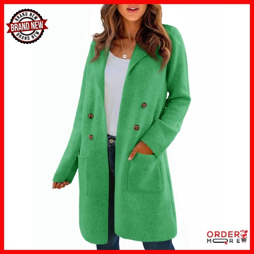 Long Open Front Cardigan Sweater Coatigan Chunky Knit Lapel Blazer